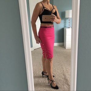 Worthington Fuchsia / Magenta Midi Pencil Skirt